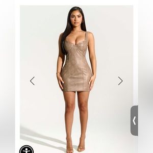 NAKED WARDROBE Lace dreams bustier dress animal print xs
